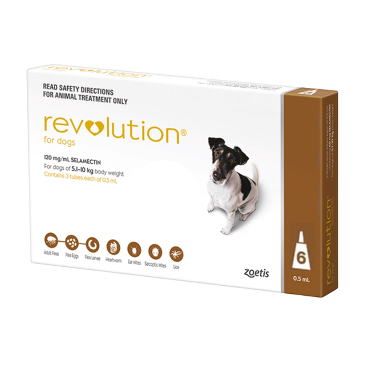 Revolution For Small Dogs 5.1 To 10Kg (Brown)
